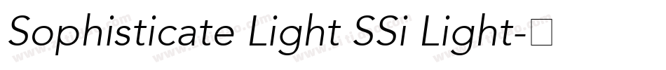 Sophisticate Light SSi Light字体转换